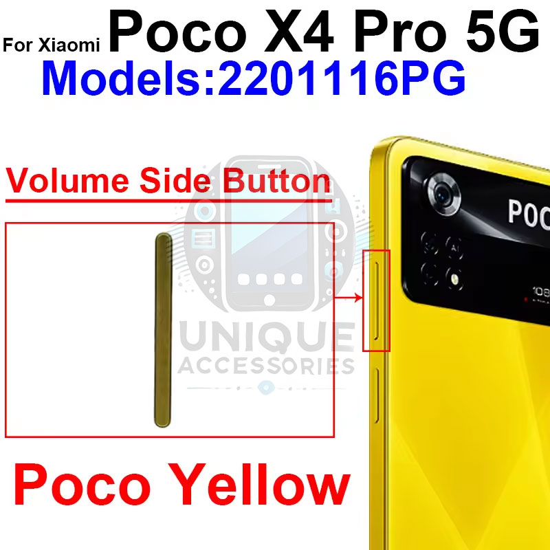 Volume Button Out Side Key For Xiaomi Poco X4 Pro 5G 2201116PG External Side Button. 