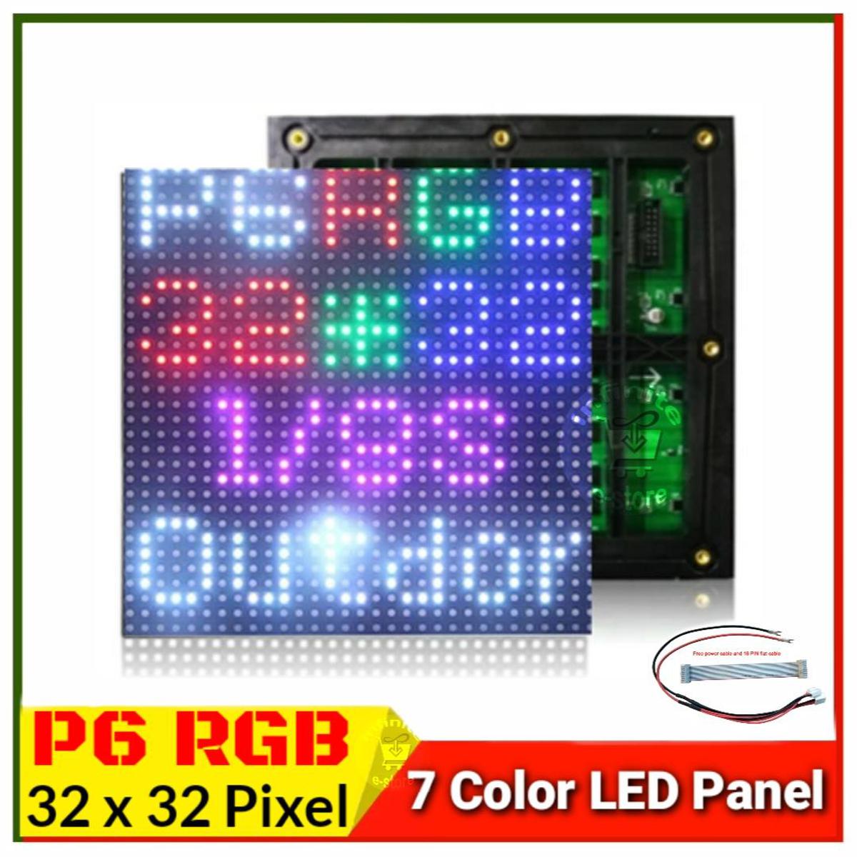 P6 LED module full color SMD 3535 RGB HD LED display module 128mm x128mm 1/16 scan, 32 x 32 pixel, 7 color LED panel. 