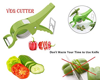 National Kitchenware Vegetable & Fruit Multi Cutter with Peeler for Kitchen (Assorted Color). 