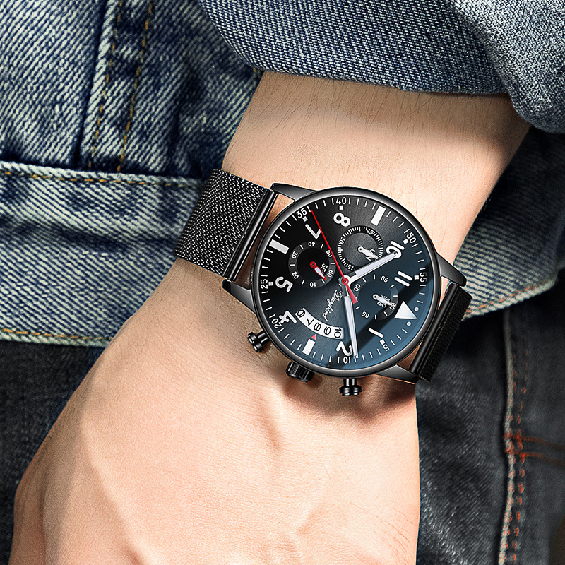 Proud Bird New Watches Men's Watch Pilot Multi functional Student Sports Quartz Watch Live Source Factory. 