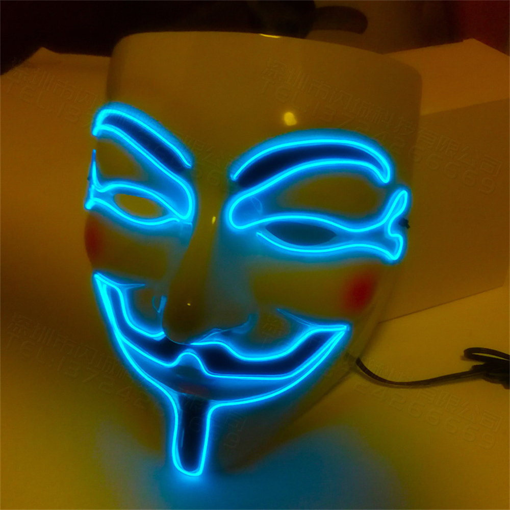 Good day Halloween Mask Weird Guy Fawkes Mask V For Vendetta Mask Anonymous Guy LED Light Up Hacker Mask Movie Cosplay Party Costume Prop. 
