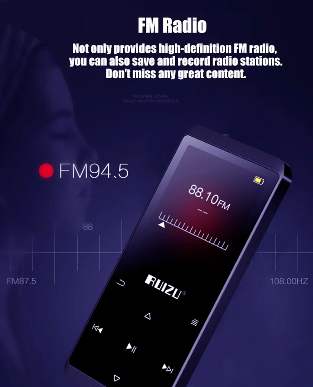 RUIZU D02 Bluetooth MP3 Player With Speaker Lossless Music Video Player 8G 16G Walkman Support FM Voice Recorder E-book TF Card. 