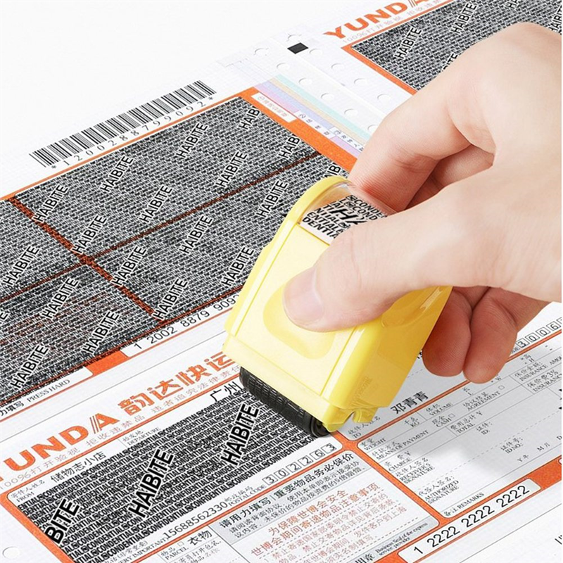 Identity Theft Protection Stamp Roller,for Personal Information Blackout, Privacy Confidential and Address Blocker, L. 