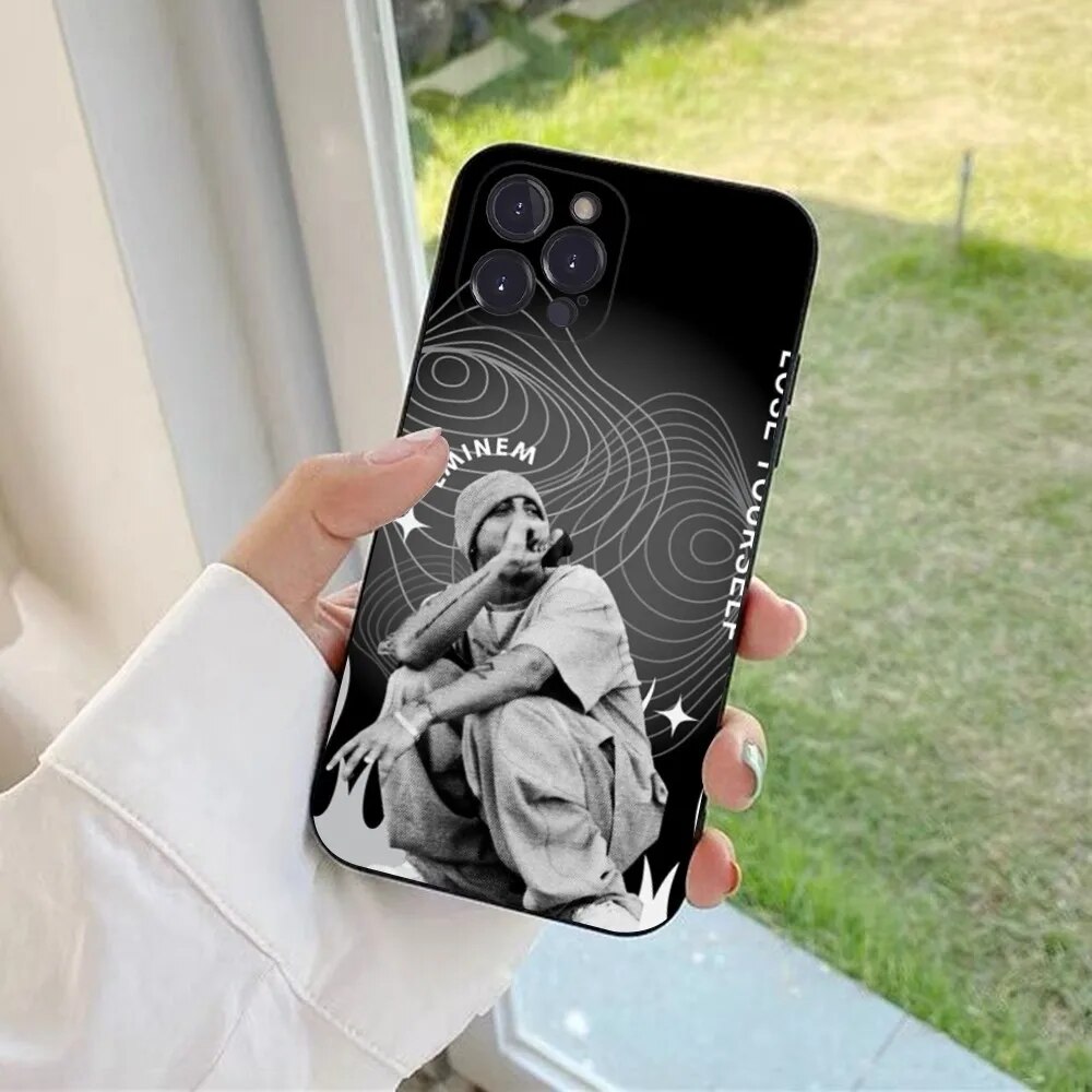 Hop Rapper Eminem rap Phone Case For iPhone 15 6 7 8 Plus 11 12 13 14 Pro SE 2020 MAX Mini X XS XR Back Funda Cover. 