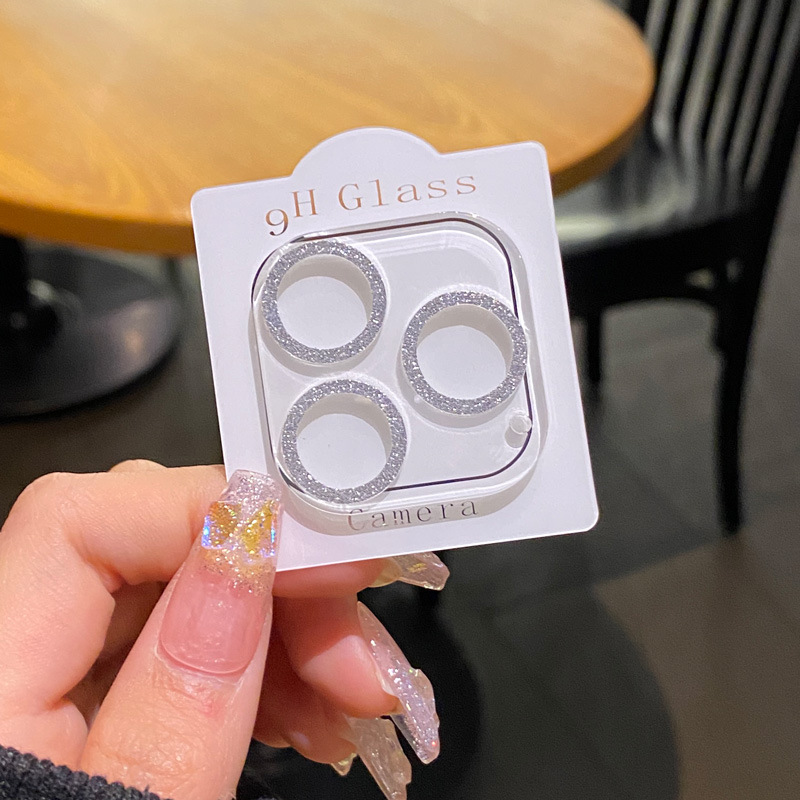 Silver Glitter for Apple 13pro Lens protector iphone11 Mobile Phone Camera Protection Ring 12promax