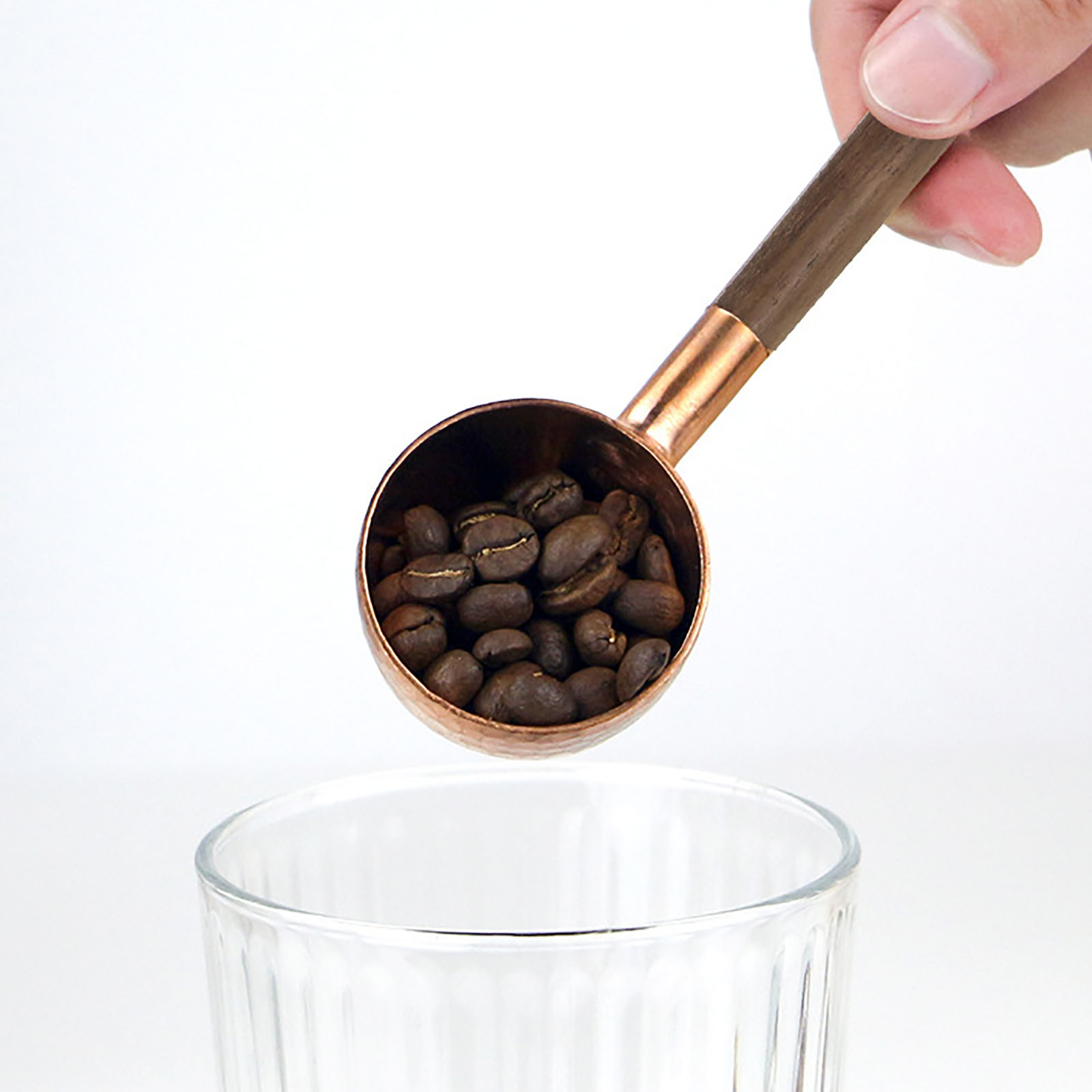 GC Measuring Spoons, Black Walnut And Red Copper Measuring Tablespoon, Wood Handle Coffee Scoop, Multifunction Coffee Measuring Spoon For Coffee Tea Soup. 