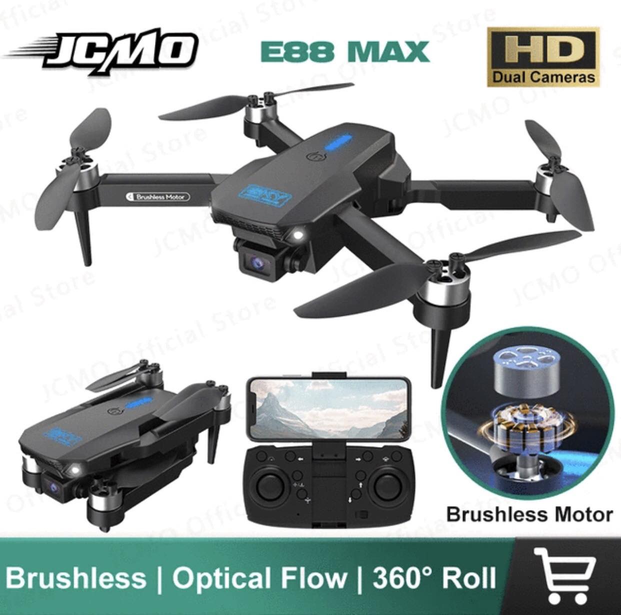 E88 MAX 4k Drone Brushless Motor Optical Flow Dron E88MAX Updated Version of E88 Drones RC Quadcopter Drones