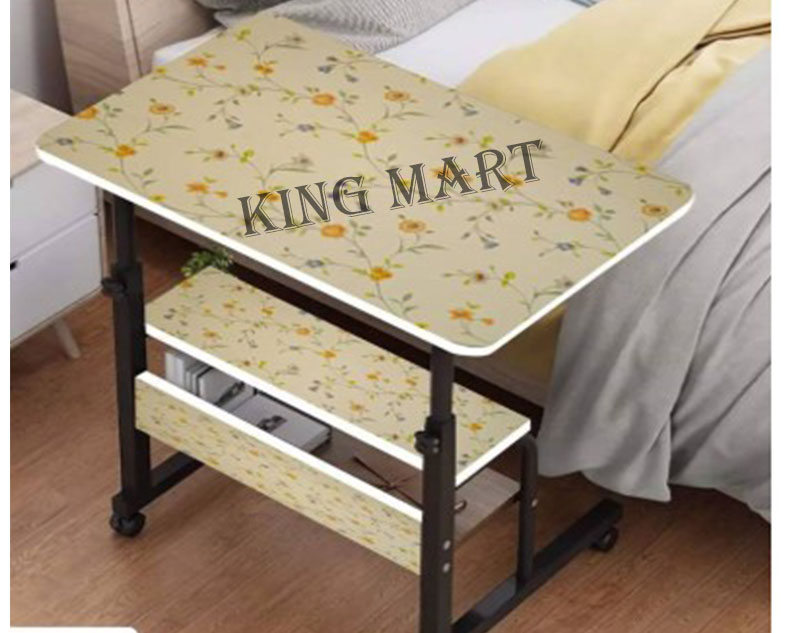 Laptop Table Height Adjustable Movable Laptop Desk With Storage Shelf Computer Desk Table 2 Layers - Foldable Laptop Stand. 