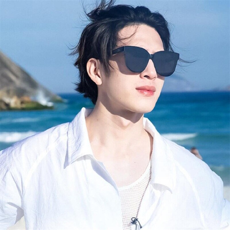 【happy one】ColorfulFashion Women Colour Luxury Flat Top Cat Eye Sunglasses oculos de men Twin oversized Sun glasses UV400. 