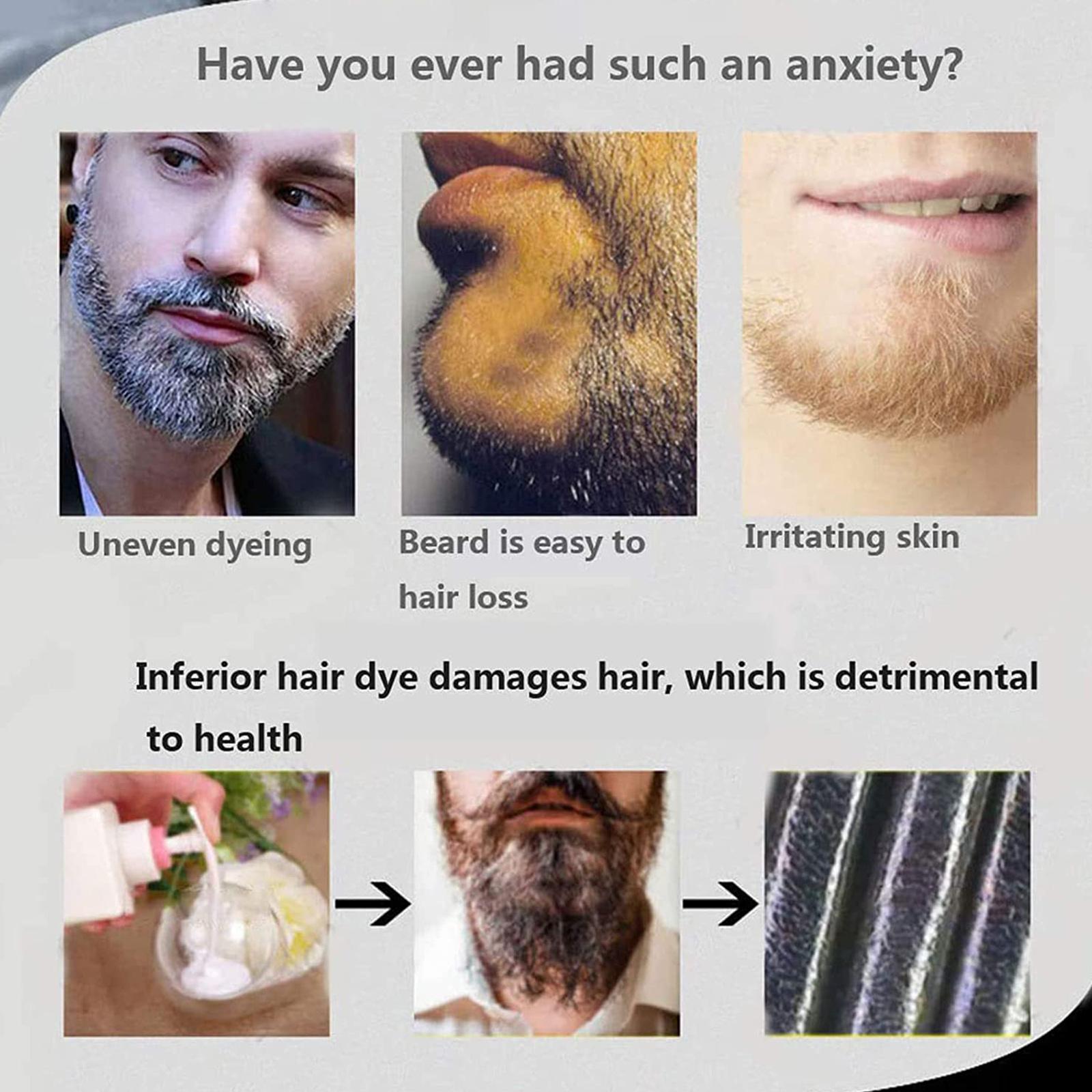 1box=10pcs Fast Black Beard Dye Wax Dark Beard Shampoo Beard Blackening Beard Non-irritating Dyeing Cream Balm Moderate Men. 