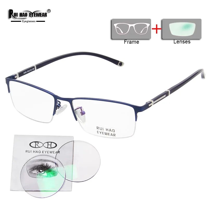 Customize Glasses Prescription Eyeglasses Rectangle Glasses Frame Fill Myopia Lenses Recipe Progressive Spectacles. 