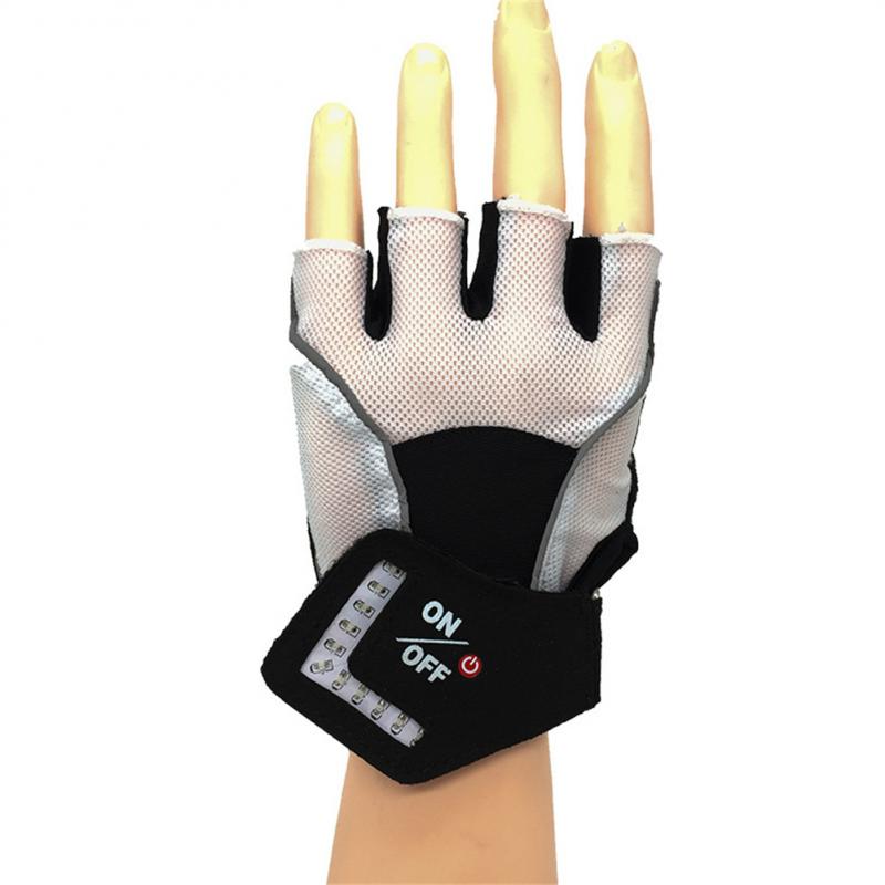 1 Pair Gravity Sensing Cyling Gloves Turn Signal Half Finger Gloves Automatic Warning Light Smart Steering Half Finger Gloves. 