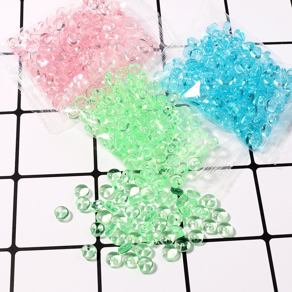 Flat Bead Small Bag Set with Simulated Millet Fish Tank Beads, Slime Blends DIY Handmade Materials. 