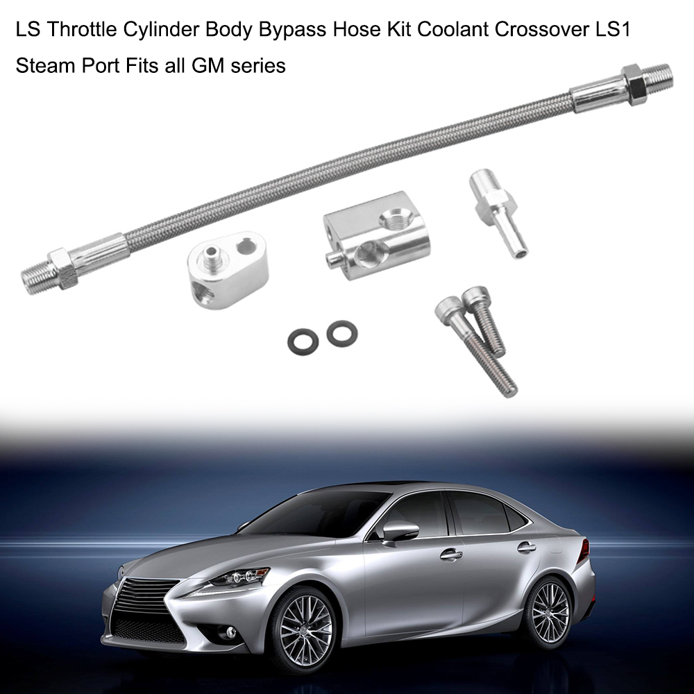 LS Throttle Cylinder Body Bypass Hose Kit Coolant Crossover LS1 Steam Port Fits all GM series. 