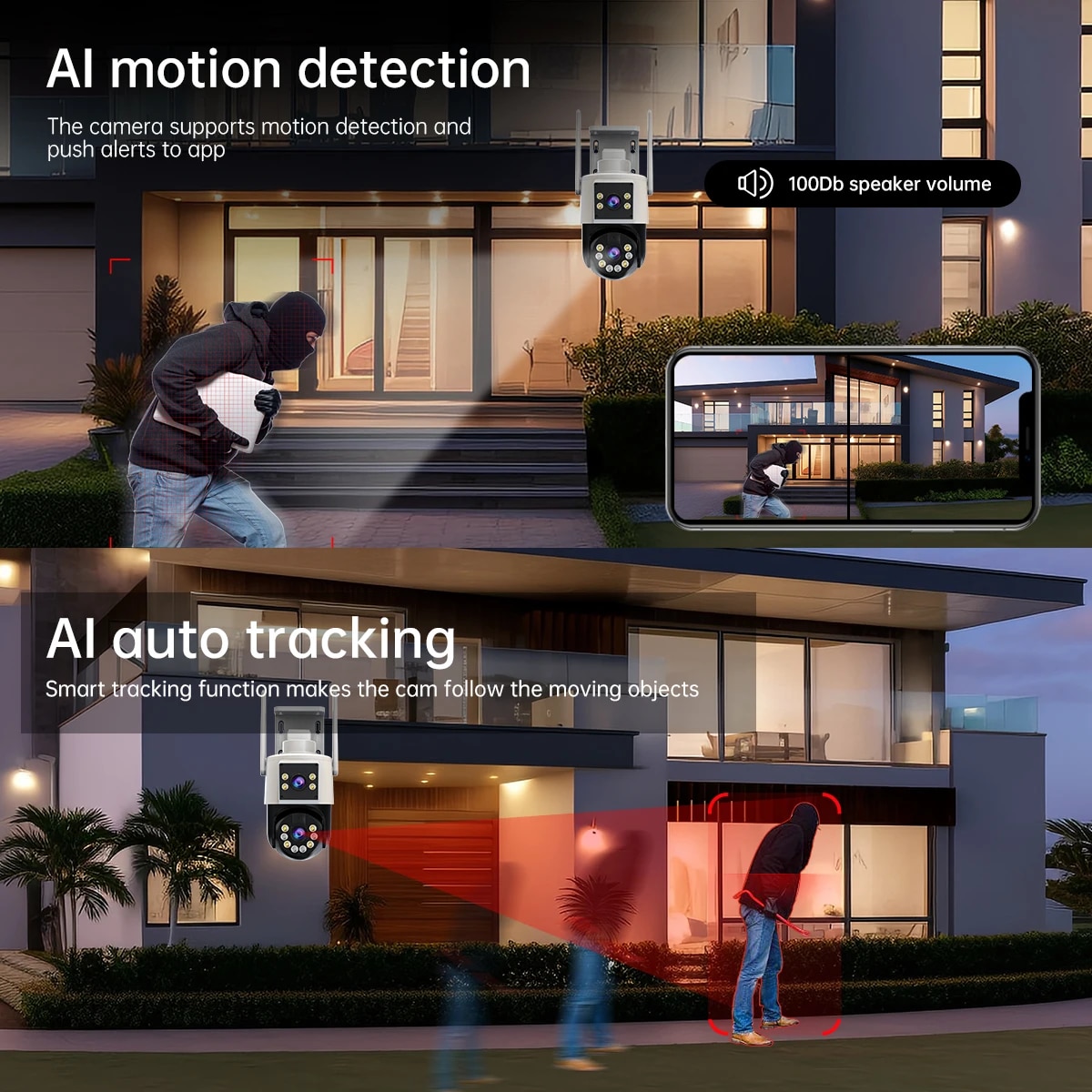 JOOAN 10MP 6MP PTZ Wifi Camera Outdoor Dual Lens IP Camera AI Tracking Security Surveillance Camera ONVIF Wireless CCTV Camera. 