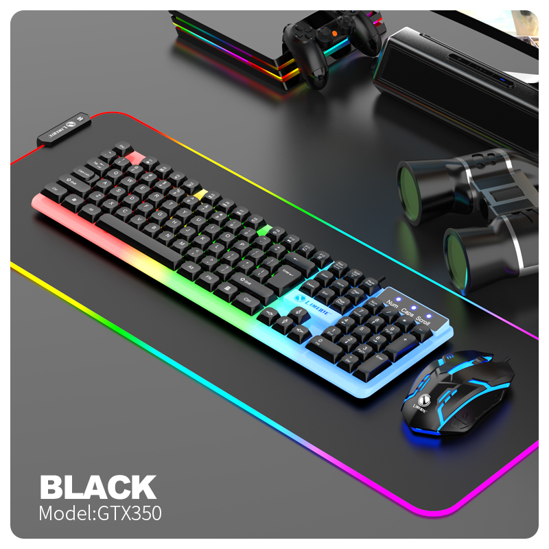 LIMEIDE GTX350 Series Wired 104 Keys Membrane Keyboard Many Kinds of Colorful Lighting Gaming and Office For Windows and IOS. 