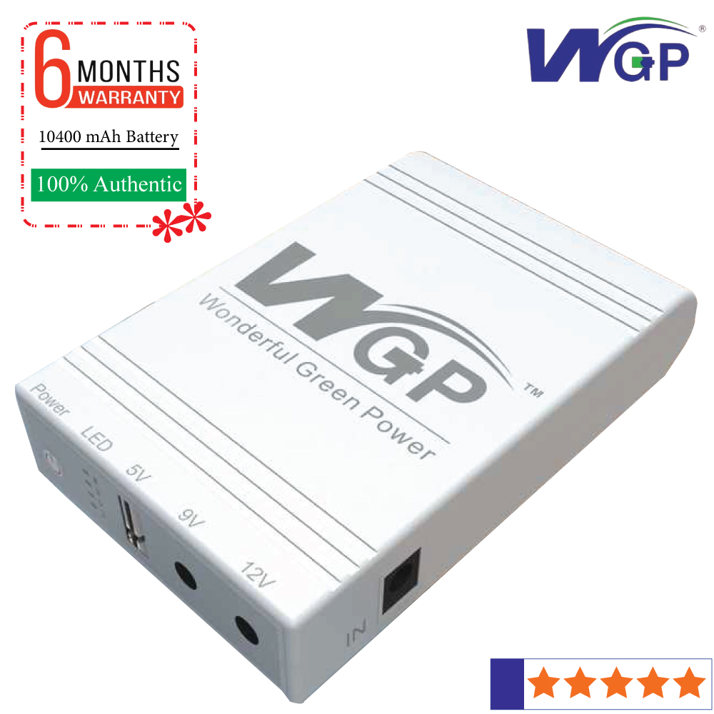 WGP Mini UPS 5V/9V/12V/12V 10400mAh Backup Power for Router, ONU, CCTV Ups backup (Original)