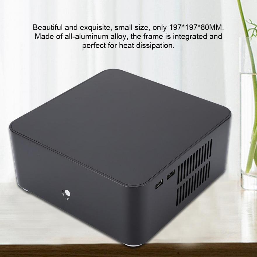 Aluminum alloy case for mini computer case, HTPC case for onysa 3.5 mm with dual USB3.0 / USB 2.0 interface. 