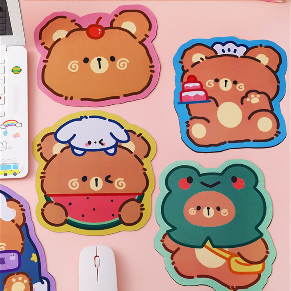 Cute Bear Mouse Pad Non-slip Desk Mat Kawaii Gaming Accessories Mouse Mat for Office Home PC Computer Keyboard