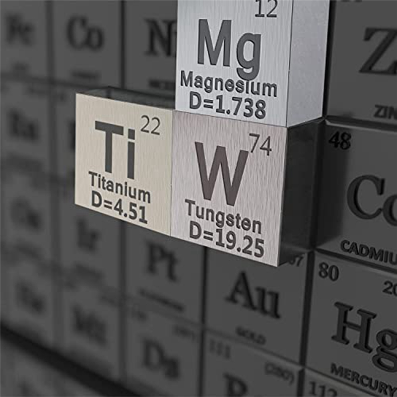 10 Piece Elements-Cubes - Density-Cube Set As Shown Metal 0.39 Inch/10 mm for A Periodic Table of Elements Collection. 