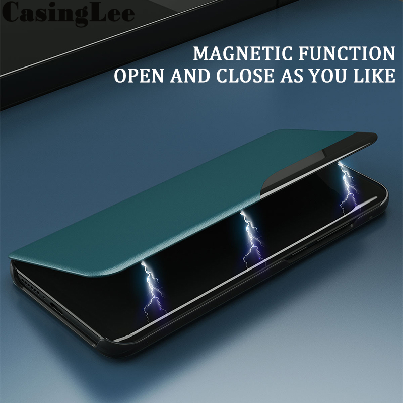 Casinglee For Samsung Galaxy M52 5G Case Smart View Phone Back Cover for Samsung M52 5G Flip Case Window View Flip Leather Phone cases Autosleep. 