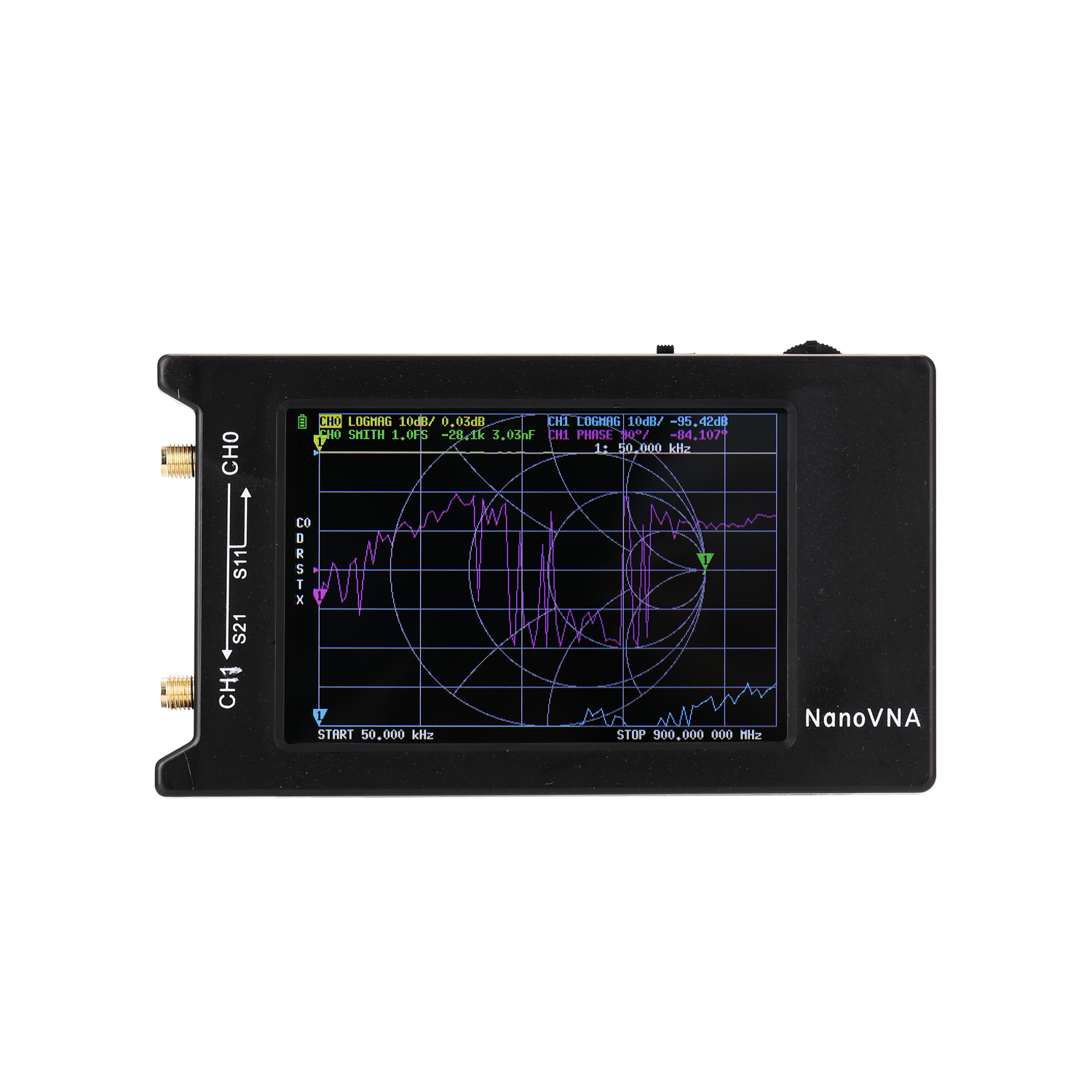 NanoVNA-H Portable Handheld Vector Network Analyzer 10KHz-1.5GHz Digital Display Touching Screen Shortwave MF HF VHF UHF Antenna Analyzer Standing Wave. 