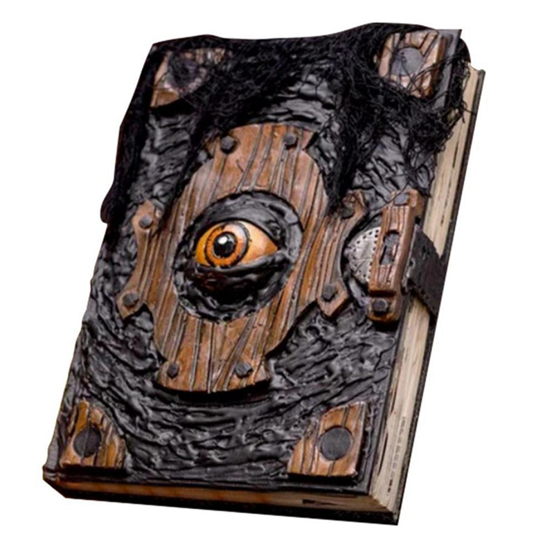 1 Piece Book of the Halloween Decor Realistic Necronomicon Book Witch Decoration Handmade Black Spellbook Spooky Seasonal Prop