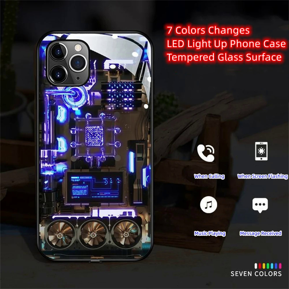 Smart LED light up phone case cover for Samsung S23 S22 S21 S20 Plus Ultra note 20 ultra 10 A53 A14 A12 A52 A32 A51 A72 A71 A54. 