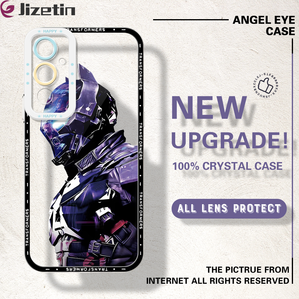 Jizetin for Tecno Pova 4 Back Cover Crystal Transparent Iron Warrior Soft Full Camera Cover Protection Phone Cases