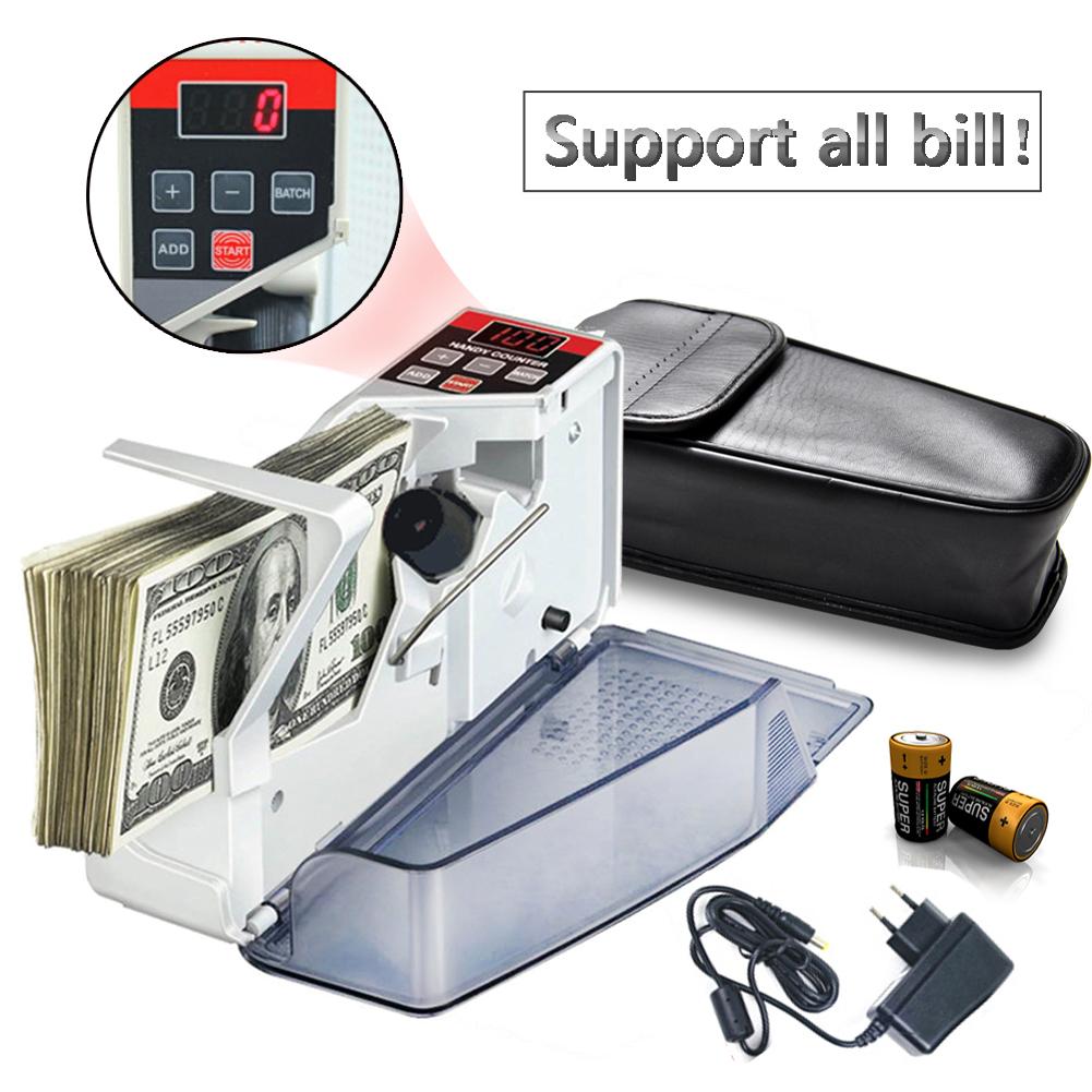 Portable Money Counter for Currency Note Bill Cash Banknote Ticket Counter Mini Counting Machines Fi. 