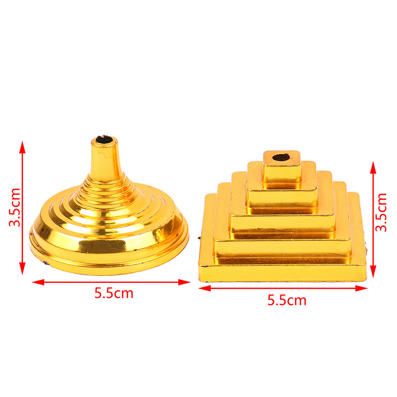 10Pcs Gold-Plated Plastic Base Round Square Flagpole Base Table Flag Holders Mini Flag Bases Decoration Hudduo. 