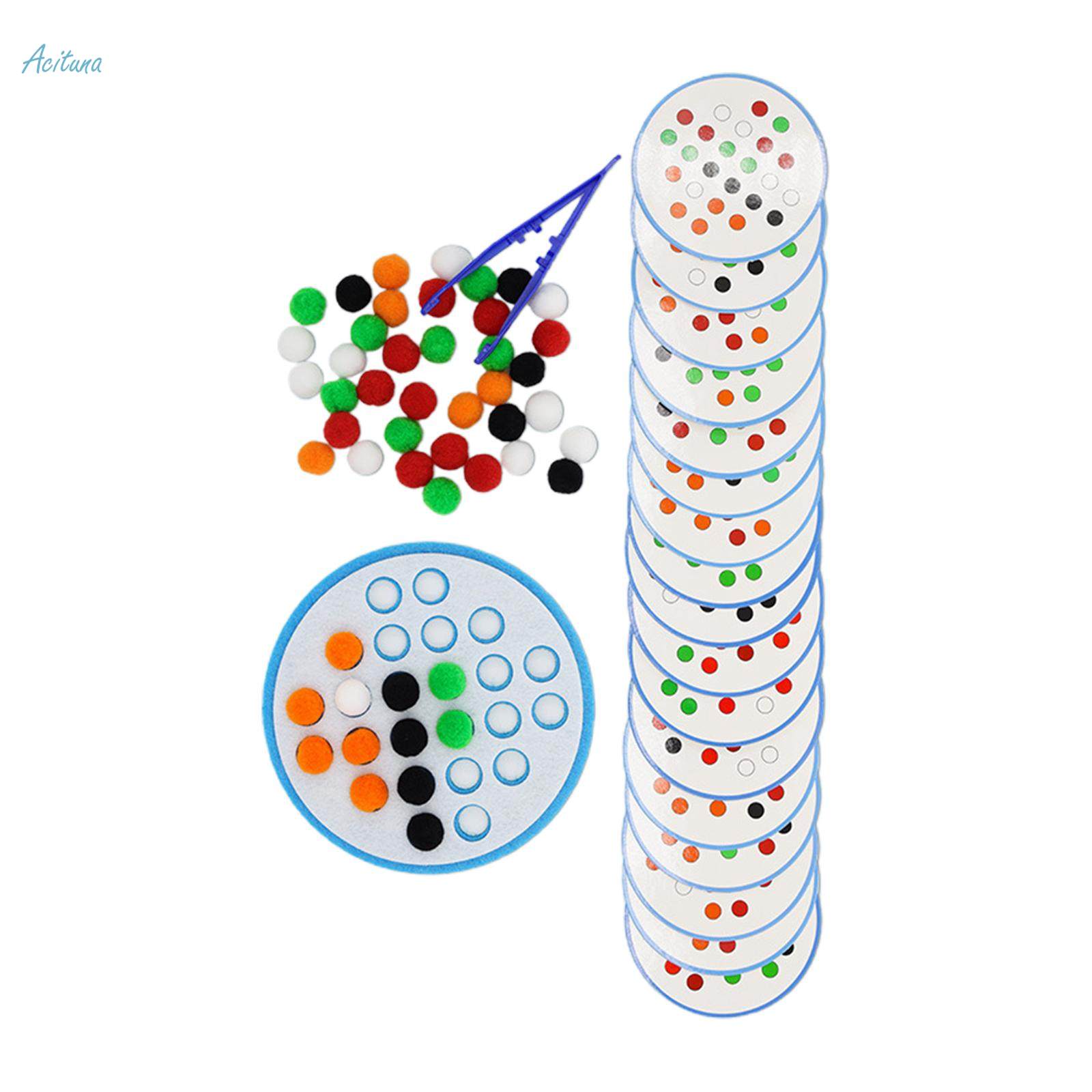 Color Matching Game Clip Ball Puzzle for Nursery Kindergarten Activities. 