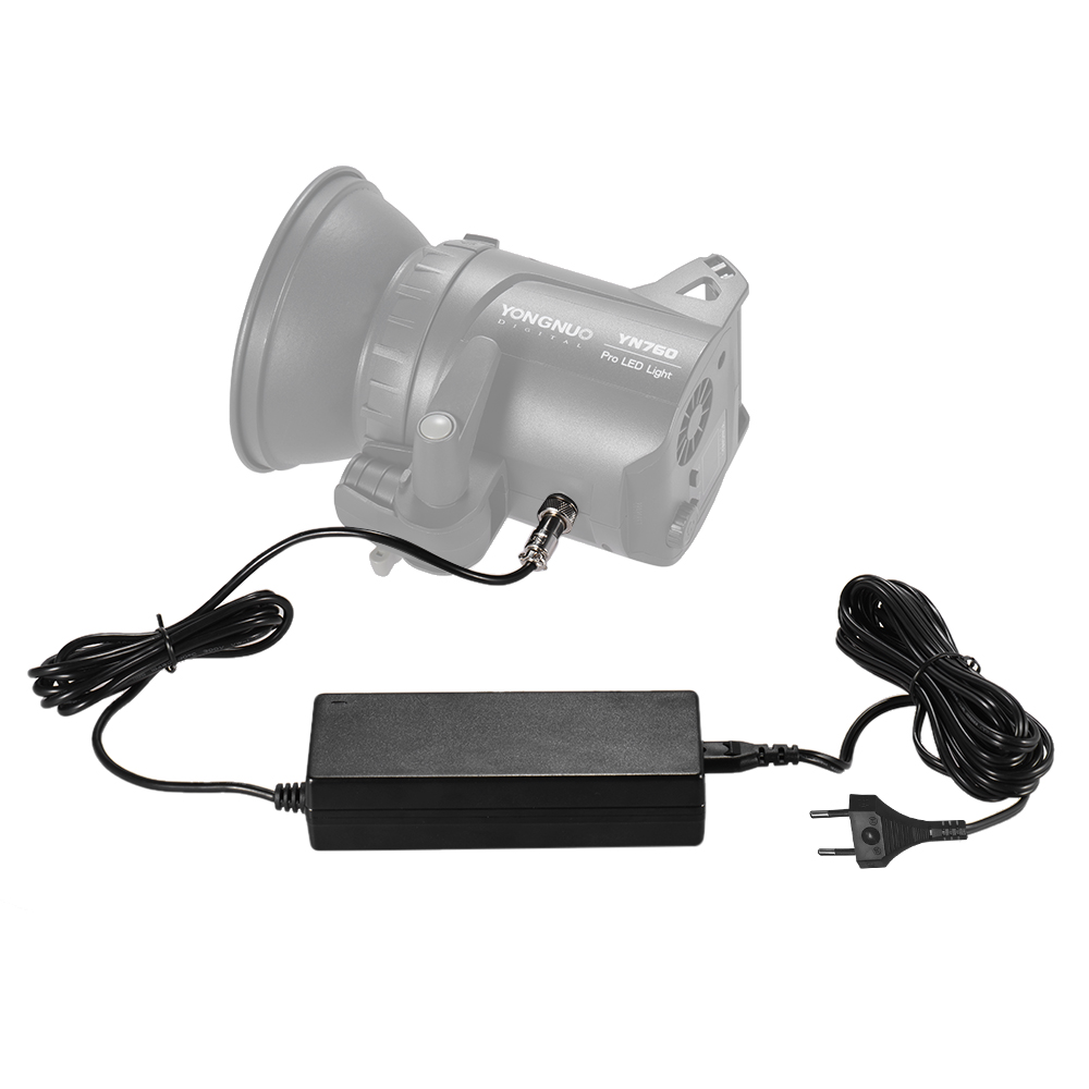 YONGNUO Standard Switching Adapter Power Adapter with EU Plug Wide Voltage 100-240V for YONGNUO YN760 YN1200 Series LED Video Light. 