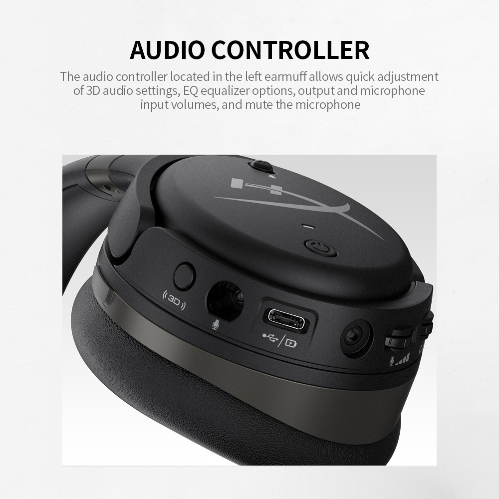 HXSJ Kingston HyperX Cloud Orbit S Gaming Headset 3D Audio Headphone with Waves Nx Head Tracking Technique Detachable Microphone. 