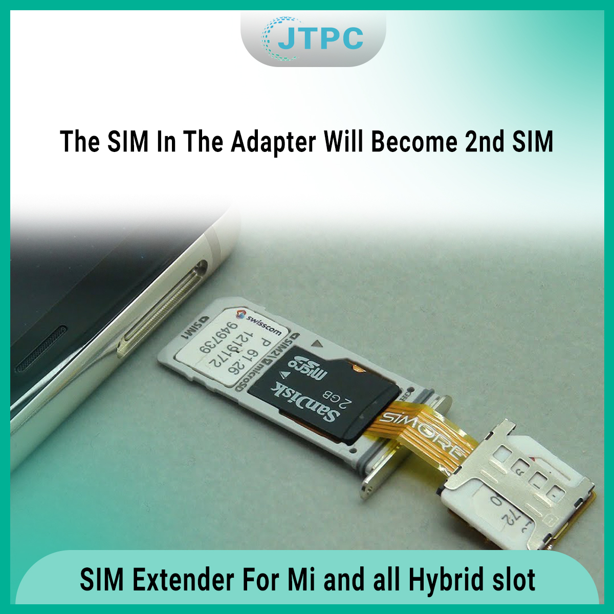 SIM Extender For Mi and all Hybrid slot Phone to Use 2 SIM And Micro SD Card At a time - Yellow. 