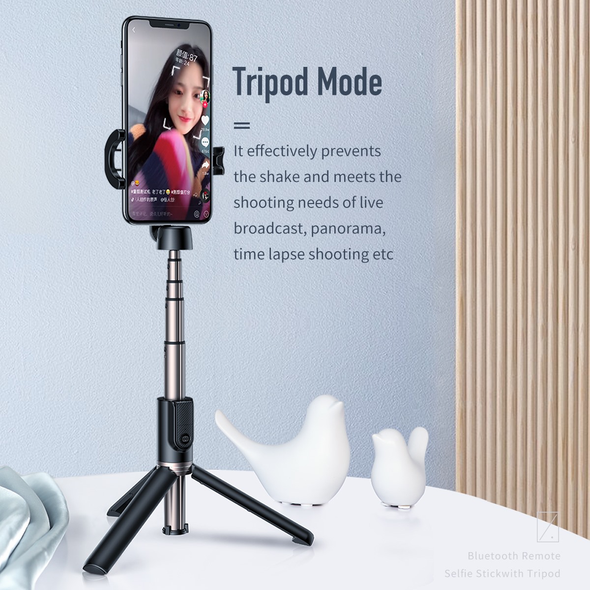 ROCK RPH0882 Bluetooth Mini Selfie Stick with Tripod. 