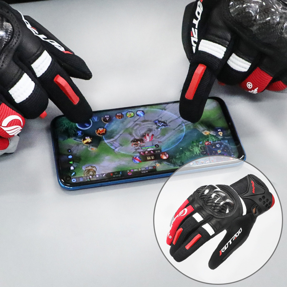【Lejia】SL 1 Pair Of Motorcycle Riding Gloves Breathable Windproof Absorption Anti-fall Full Finger Touch Gloves