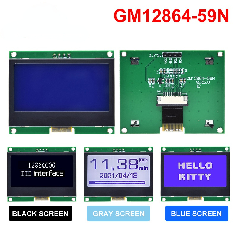 12864 IIC LCD Module 128X64 I2C ST7567S COG Graphic Display Screen Board LCM Panel 128x64 Dot Matrix Screen For Arduino - 317924747. 
