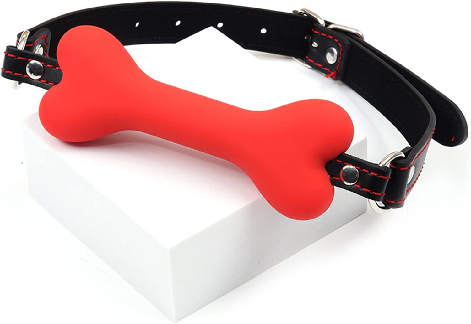 Silicone Bar Gag BDSN Toys Dog Bone Bite Gag - Open Mouth