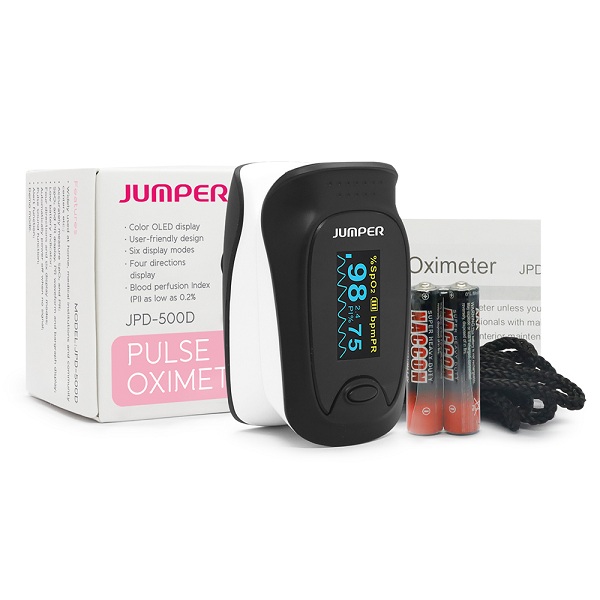 Jumper Fingertip Pulse Oximeter Digital Model JPD 500D OLED   For Mesuring Oxygen Saturation & Heart Rate, Global Version- Germany (Made in China). 