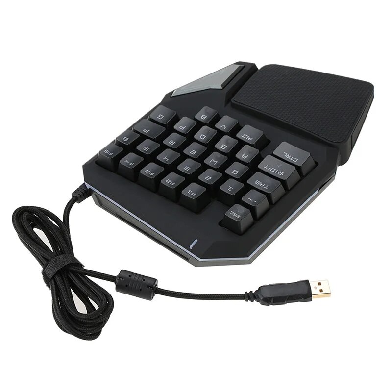 Left Hand Programmable Keys T9 Pro wired keypad Single Handed Game keyboard one hand Ergonomic Gaming Keypad For PUBG PC Laptop. 