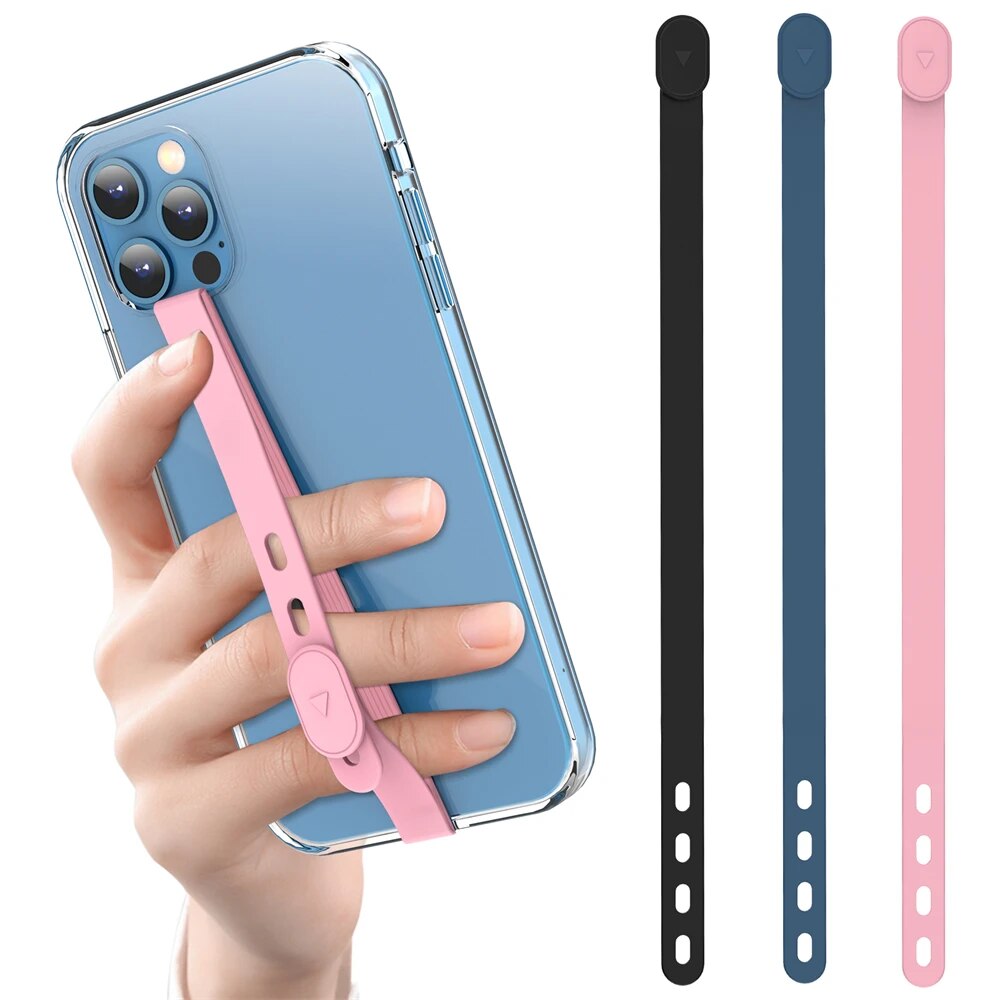 Silicone Cell Phone Loop Strap Reusable Hand Finger Holder C-shaped Clip Finger Phone Grip Fit 4.7-6.5 Most Smart Phone Case. 