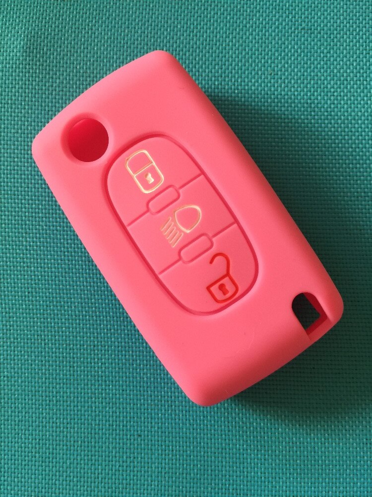 1pc soft silicone rubber car key cover case rotect 3 buttons fob For Citroen C2 C3 C4 Picasso Xsara C5 C6 C8 For Peugeot. 