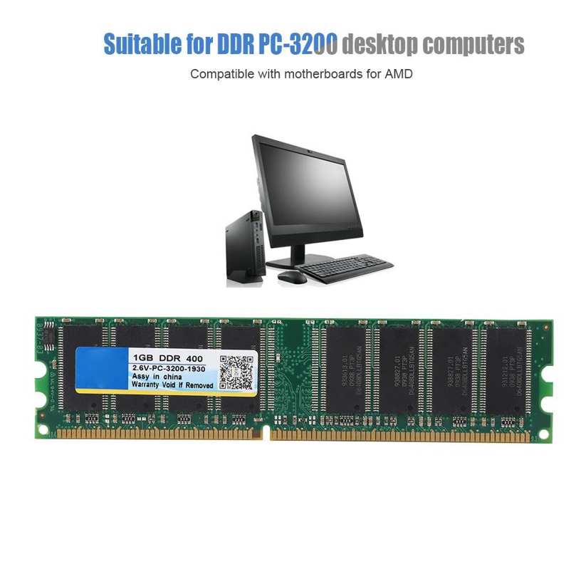 1GB Desktop Memory RAM DDR 400MHz PC-3200 184-Pin for AMD Motherboard. 