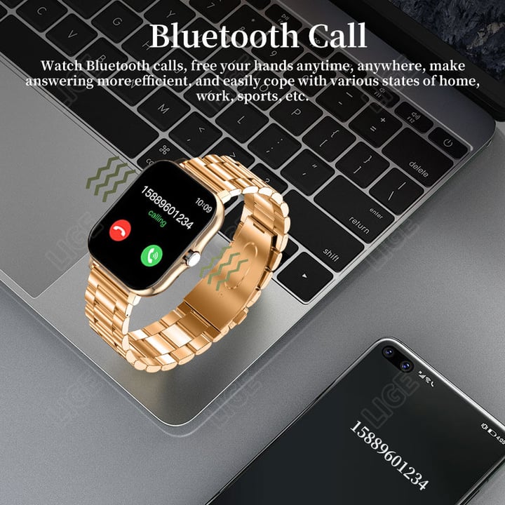 GT20  Full Touch Sport Smart Watch Unisex  Heart Rate Fitness Tracker Bluetooth call Smartwatch wristwatch For Android Smartwatch. 