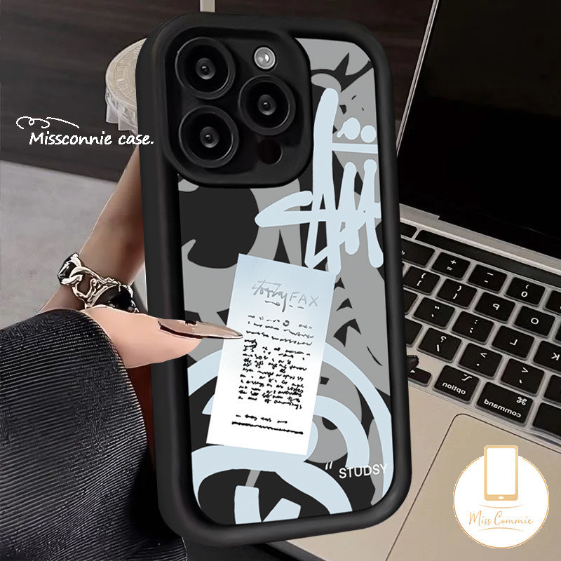 Trendy Brand Stussy Graffiti Phone Case For Redmi 12 A1 10A 9C 9 12C 13C A2 10C 9A 9T Note 11s 13 9 10s 8 12 10 11 Pro Max Mi 11 12 Lite Poco X5 C55 M3 Angel Eyes Soft Tpu Cover. 