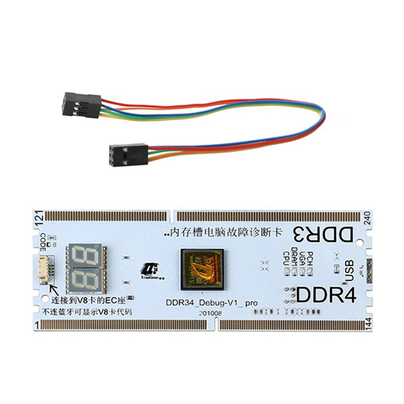 Laptop/Desktop Motherboard Memory Slot DDR3/DDR4 Diagnostic Analyzer Test Card Notebook for DDR3/4 Repair. 