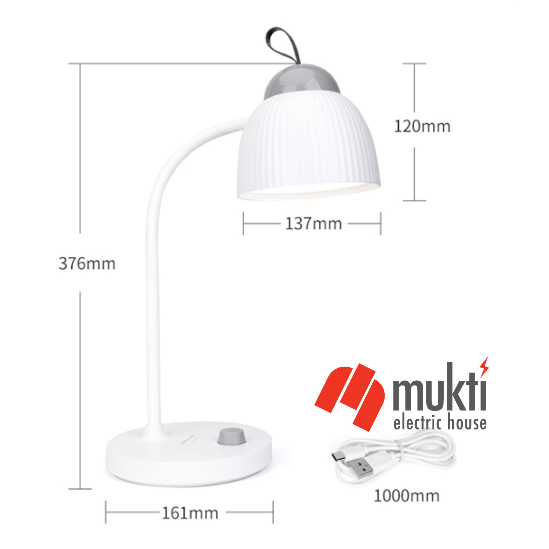 Weidasi WD-6075 Eye-caring Rechargeable Warm led Lamp with Adjustable Brightness Office Bedroom Desk Reading Rotary Knob Switch Control Type C Port 6075. 