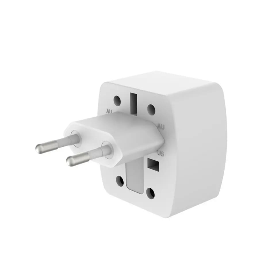 LDNIO Z4 Universal Plug Adapter ABS VO with UK/EU/US/AU Pin & 2 Universal Socket (6A)- Black. 
