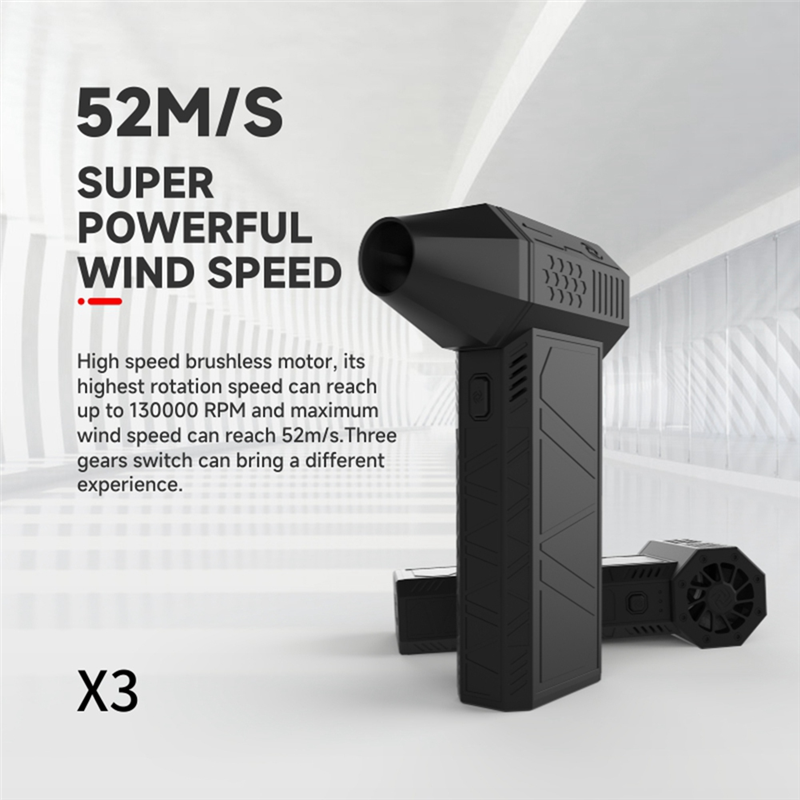 X3 Upgrade Mini Turbo Jet Fan Powerful Blower 130000R PM50+M/S 3000MAh Violent Turbo Fan for PC Keyboard Camera. 